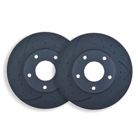DIMPLED & SLOTTED FRONT DISC BRAKE ROTORS FOR COMMODORE VE VF SS REDLINE *355MM*