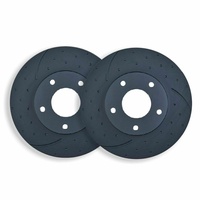 DIMPLED & SLOTTED FRONT DISC BRAKE ROTORS FOR LEXUS IS250 GSE20 2005-13 RDA7686D
