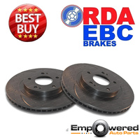 DIMPLED & SLOTTED FRONT DISC BRAKE ROTORS FOR MITSUBISHI LANCER CJ RALLIART CY4A 2009 ON
