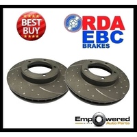 DIMPLED & SLOTTED FRONT DISC BRAKE ROTORS FOR KIA CERATO 1.6L HATCH 2009 ON RDA7876D