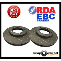 DIMPLED & SLOTTED REAR DISC BRAKE ROTORS FOR SUBARU OUTBACK BR 3.6L 2008 ON RDA8212D