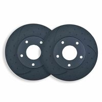 DIMPLED & SLOTTED FRONT DISC BRAKE ROTORS FOR TOYOTA LANDCRUISER FZJ80 8/1992-1998