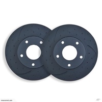 DIMPLED & SLOTTED FRONT DISC BRAKE ROTORS FOR LEXUS RX270 2.7L 2012 ON RDA8002D