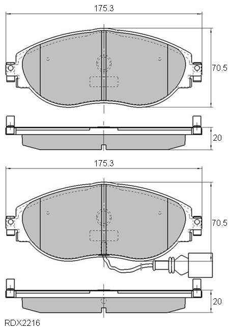 Ebc Redstuff Front Brake Pads For Volkswagen Mk7 Golf R 2 0t 6kw 14 Onwards
