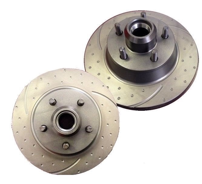 DIMPLED SLOTTED FRONT DISC BRAKE ROTORS for Holden HQ
