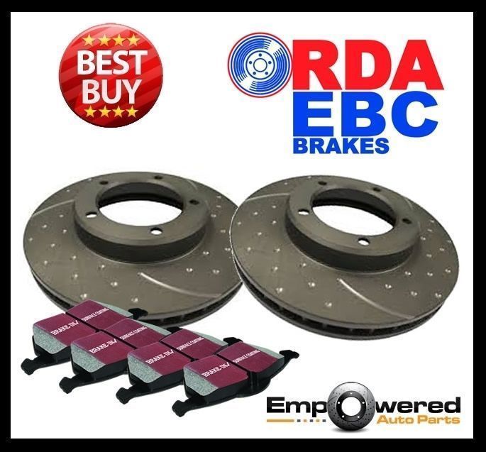 DIMPLED SLOTTED FRONT DISC BRAKE ROTORS+PADS for Dodge Nitro 3.7L