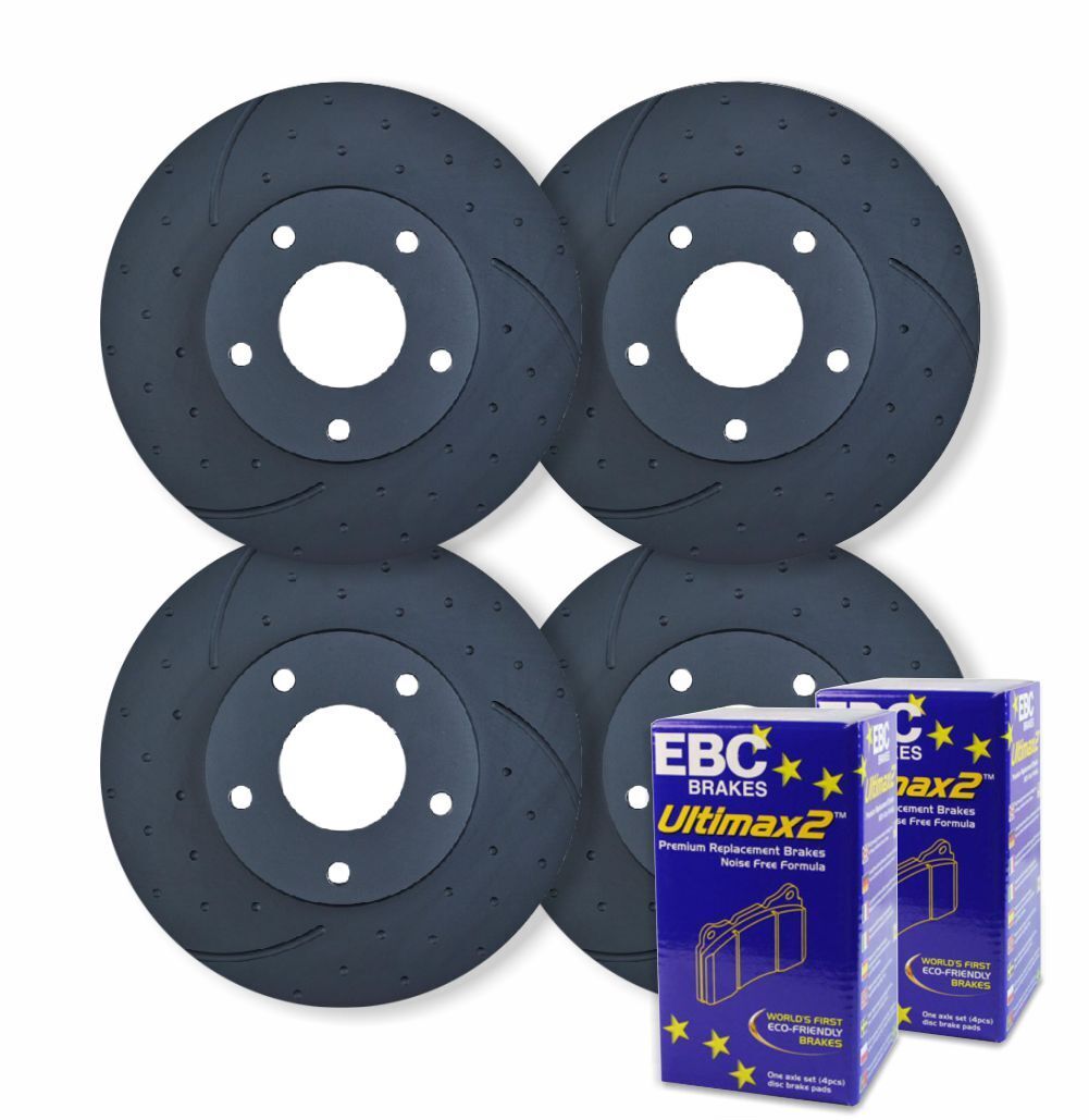 FULL SET DIMPL SLOTTED BRAKE ROTORS + PADS for Audi S5 8T 4.2L 8F 3.0L