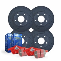 FULL SET DIMPL SLOTTED DISC BRAKE ROTORS + PADS for Holden Commodore VE VF SS V8