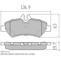 RDA EXTREME REAR BRAKE PADS FOR MERCEDES SPRINTER W906 10/2006 ONWARDS RDX2118