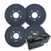 FULL SET DIMPLED SLOTTED DISC BRAKE ROTORS + PADS for Ford Territory SX-SZ 4.0L *Non Turbo* RDA7934D