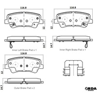 RDA GP MAX REAR DISC BRAKE PADS for LDV G10 2.0LT 2.4L RWD Van 6/2015 on RDB2432