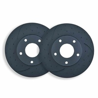 DIMPLED & SLOTTED FRONT BRAKE ROTORS FOR HOLDEN COLORADO RG 2.8TD *HAT* 2016-2020