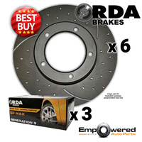 BULK BUY DIMPLED SLOTTED FRONT DISC BRAKE ROTORS + PADS for Ford Falcon BA BF FG