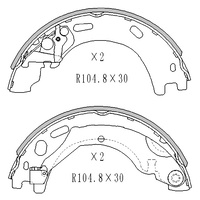 RDA REAR HAND BRAKE SHOES for Range Rover Sport L320 & Discovery L319 2004 on