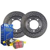 DRILLED FRONT BRAKE ROTORS+ PADS for Mercedes Benz GLA45 AMG X156 2.0L 5/2014 on