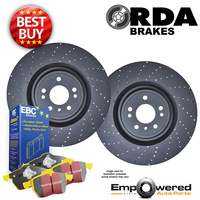 DRILLED FRONT BRAKE ROTORS+ PADS for Mercedes Benz GLA45 AMG X156 2.0L 5/2014 on