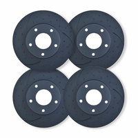 FULL DIMPLED & SLOTTED BRAKE ROTORS FOR TOYOTA PRADO 90/95 SERIES 4/1995-12/2002