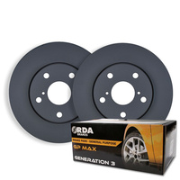 RDA REAR DISC BRAKE ROTORS + PADS for Audi A6 2.0TDi FWD 10/2011-2/2015 RDA8010