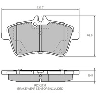 RDA GP MAX FRONT BRAKE PADS INC SENSORS FOR MERCEDES W245 B200CDI 11/2005-3/2012