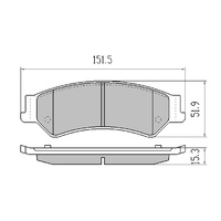 GP MAX REAR BRAKE PADS FOR FORD TERRITORY TS TX GHIA SY & SZ 4/2005 ON RDB1675