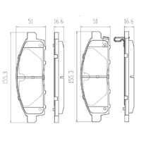 FRONT BRAKE PADS FOR MITSUBISHI TRITON ML MN MQ 2.4TD 2006 ON RDC2053