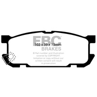 EBC YELLOWSTUFF REAR BRAKE PADS FOR MAZDA MX5 NB2 SPORT 2000-8/2005 DP41453