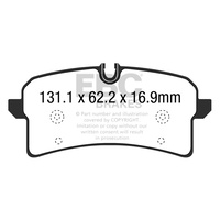 EBC YELLOW STUFF REAR BRAKE PADS FOR PORSCHE MACAN 3.6 TWIN TURBO 6/2014-1/2019