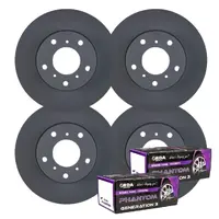 Full SET RDA Brake Rotors + Ceramic Pads For VW Touareg 3.0TDI 5/2011-3/2018