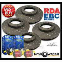 FULL SET DIMPLED SLOTTED BRAKE ROTORS + EBC PADS for HSV VF Clubsport R8 *367mm*