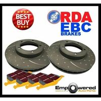 DIMPL SLOTTED FRONT DISC BRAKE ROTORS + PADS for Ford Cortina TC TD 1971-5/1977