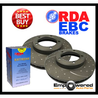 DIMPLED SLOTTED REAR DISC BRAKE ROTORS+PADS for BMW F10 550i 2010-13 RDA8327D