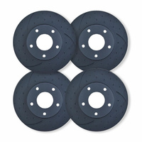 FULL RDA DIMPLED & SLOTTED DISC BRAKE ROTORS FOR FORD FALCON FAIRMONT BA BF