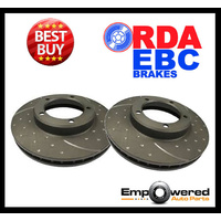 DIMPLED & SLOTTED RDA REAR DISC BRAKE ROTORS FOR SUBARU LIBERTY B4 GT 2003-2008