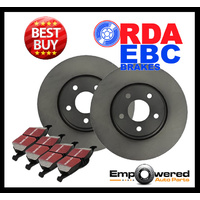 REAR RDA DISC BRAKE ROTORS & EBC PADS FOR SUBARU XV AWD WAGON 1/2012-5/2017