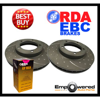 DIMPLED SLOTTED FRONT DISC BRAKE ROTORS+PADS for Lexus GS300 JZS160R 1993-05