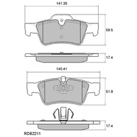 EBC REDSTUFF REAR BRAKE PADS FOR MERCEDES-BENZ W164 ML280CDI 2005-2011-DP31593