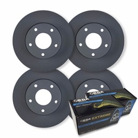 FULL SET DISC BRAKE ROTORS + PADS for Nissan Patrol GQ 4.2D Y60 88-99 RDA329