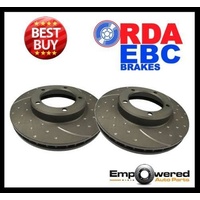 DIMPLED & SLOTTED REAR DISC BRAKE ROTORS FOR SUBARU IMPREZA 2.0L 2.5L 1998-2003 RDA644D