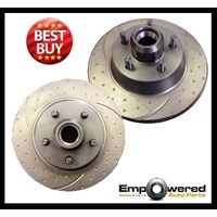 DIMPLED SLOTTED FRONT DISC BRAKE ROTORS for Holden Sunbird LH LX UC 74-79-RDA10D