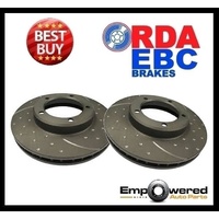 DIMPLED & SLOTTED FRONT DISC BRAKE ROTORS FOR MITSUBISHI PAJERO NM NP 2000-2006