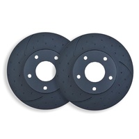 DIMPLED & SLOTTED REAR DISC BRAKE ROTORS FOR NISSAN SKYLINE R34 GTT 2.5L 98-01