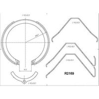 RDA FULL SET of REAR HANDBRAKE SHOES for Ford Falcon BA BF FG R2169 X 2