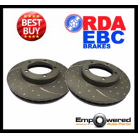 DIMPLED & SLOTTED FRONT DISC BRAKE ROTORS FOR MITSUBISHI MAGNA TJ TL 3.0L 3.5L 2000-05