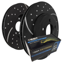 DIMP SLOTTED REAR RDA DISC BRAKE ROTORS & H/D PADS FOR FORD FAIRLANE AU II III 2000-02