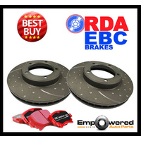 DIMPLD SLOTTD REAR DISC BRAKE ROTORS+CERAMIC PADS for Nissan Skyline V35 2002-06