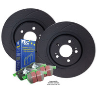DIMP SLOTTED FRONT RDA DISC BRAKE ROTORS & EBC PADS FOR JEEP GRAND CHEROKEE SRT8 WK 6.4L