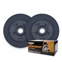 DIMPLED SLOTTED FRONT DISC BRAKE ROTORS + PBR PADS for Holden HQ HJ 71-76 RDA14D