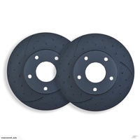 DIMPLED & SLOTTED FRONT DISC BRAKE ROTORS FOR SUBARU WRX 2.0L NON STI 1999-08 RDA650D