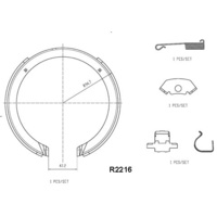 HANDBRAKE SHOES FOR HOLDEN COMMODORE/STATESMAN/CAPRICE (VT-VZ/WH,WL) R2216