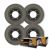 FULL SET DISC BRAKE ROTORS + BRAKE PADS FOR MITSUBISHI PAJERO NM NP 5/2000-9/2006
